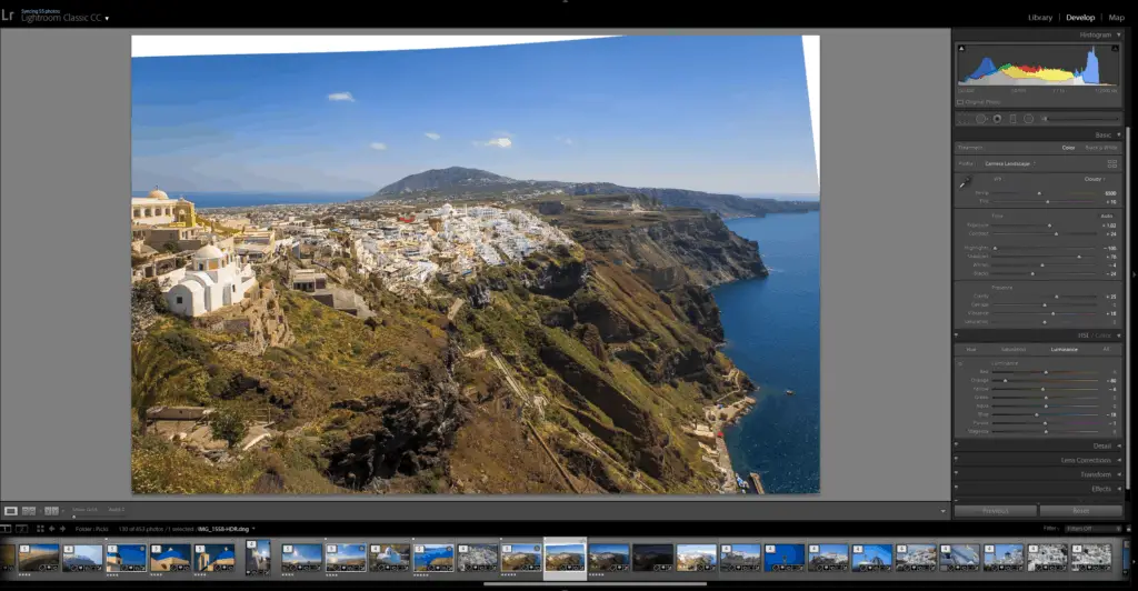 The view of Fira on the path from Imerovigli