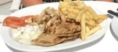 Chicken gyros in Fira