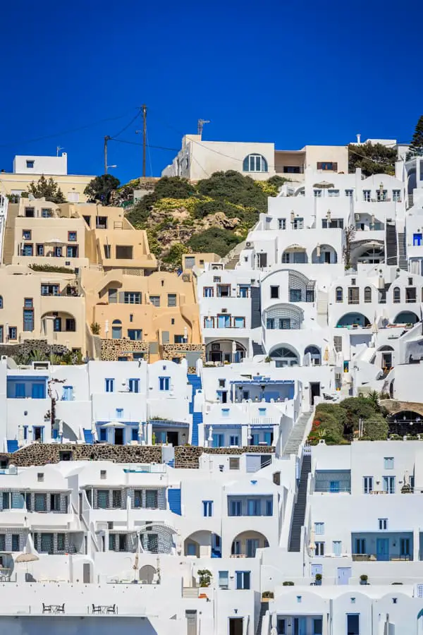 Not all the buildings on Santorini are white