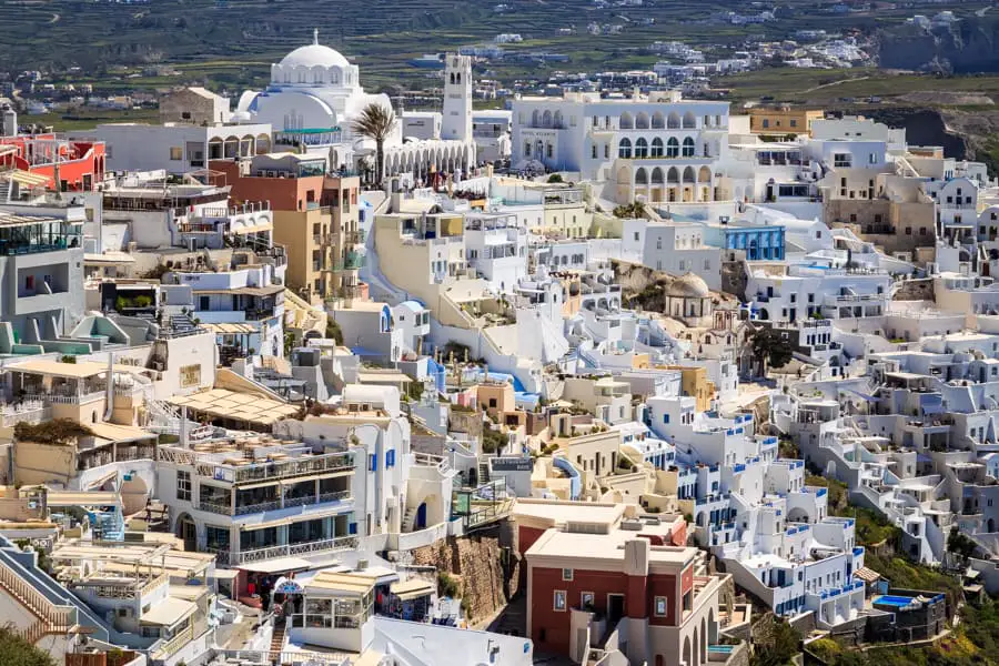 The buildings of Fira the captial of Santorini