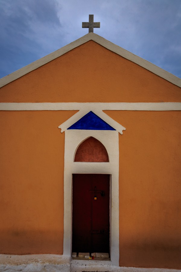 Door of the Church of Panagia on the Greek Island of Santorini